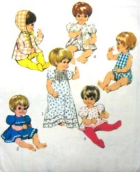 4394 16'' BABY DOLL DRESS, ROMPER,COAT,HAT 73 PATTERN
